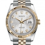 劳力士Rolex 日志型系列 116233银色纪念花纹腕表 