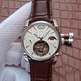帕玛强尼(Parmigiani Fleurier)Tonda 系列真陀飞轮新款日月星辰 24小时显示 白盘 男士手动机械表手表