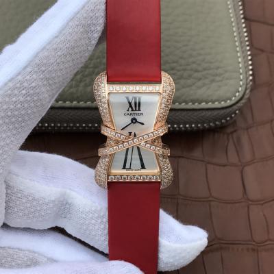 卡地亚一比一精仿 V6卡地亚CARTIER LIBRE系列WJ306014腕表 红色绢丝带 女士石英手表