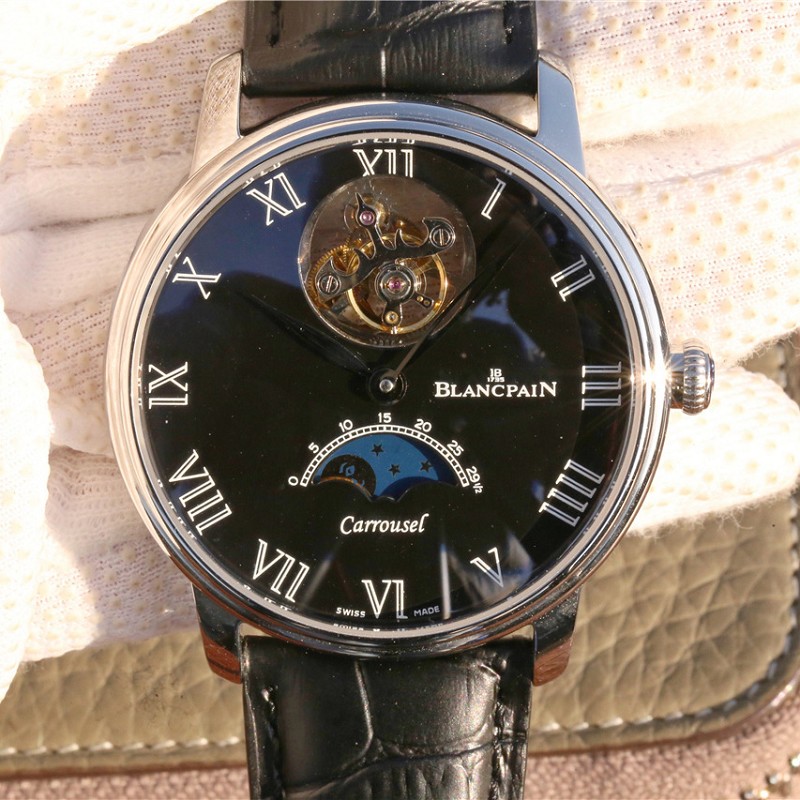 复刻宝珀手表价格 复刻宝珀经典系列6622L自动真陀飞轮月相腕表